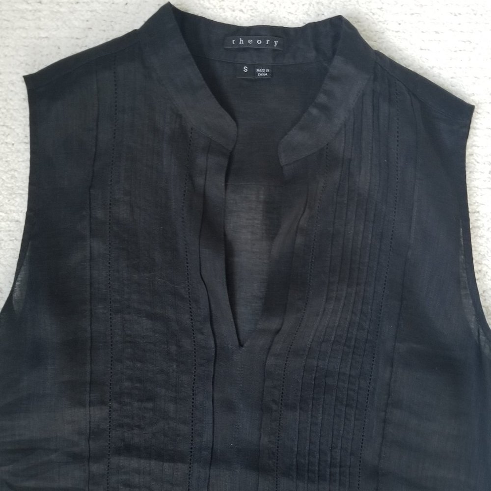 Theory Black Sleeveless Blouse